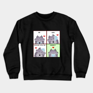 Funny Wolf Wearing Mask Art Crewneck Sweatshirt